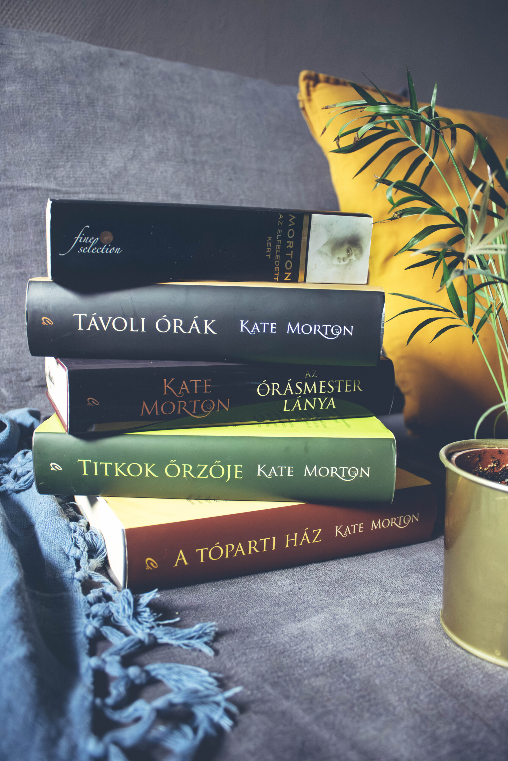 Photo of a stack of Kate Morton books